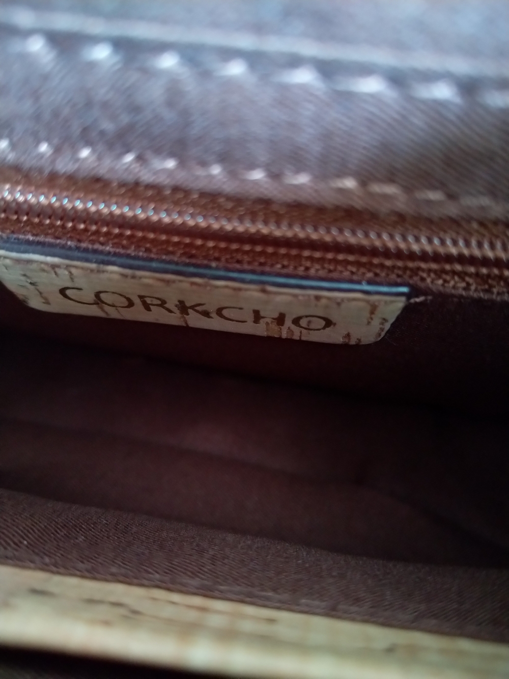 Tile-Print Cork Crossbody Bag in Tan and Multicolor - Picture 7 of 11